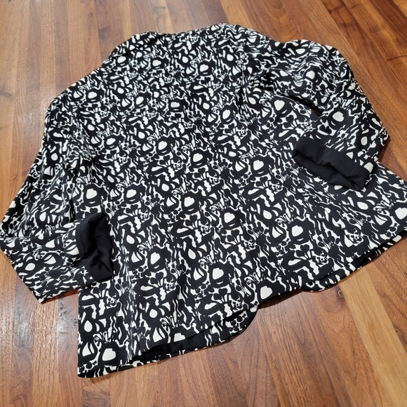 Caractere Single Breasted Blazer Jacket Scribble Print  Large - Picture 4 of 12